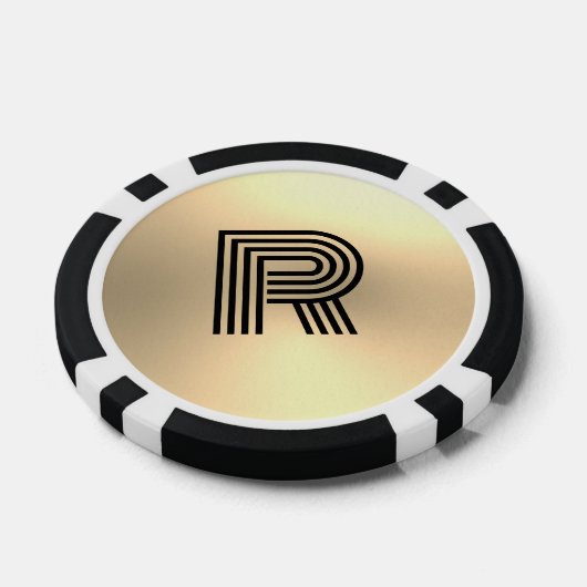 Gold Ombre Monogram Pokerchips (Einzeln)