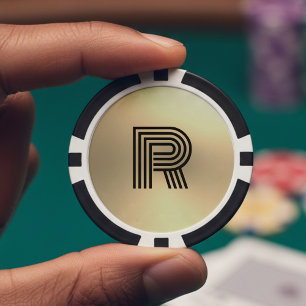 Gold Ombre Monogram Pokerchips