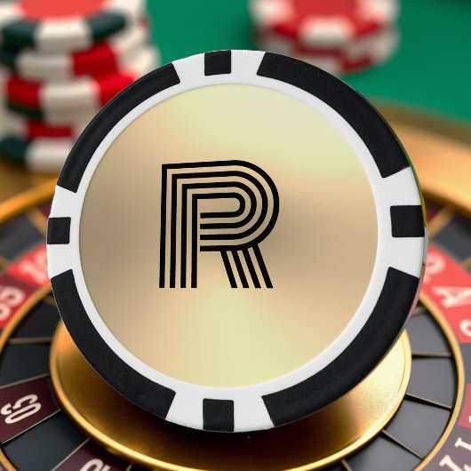 Gold Ombre Monogram Pokerchips