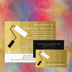 Gold Ombre & Paint Roller, Maler & Dekorator Flyer