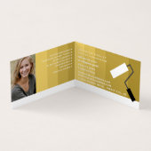 Gold Ombre & Paint Roller, Maler & Dekorator Visitenkarten (Innenseite)