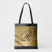 Gold Ombre Swirl-Design mit Monogramm Tasche (Vorderseite)