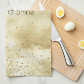Gold Ombre Watercolor Confetti Sparkle Geschirrtuch (Viertel Falte)