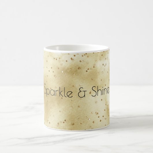 Gold Ombre Watercolor Confetti Sparkle Kaffeetasse (Mittel)
