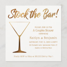 Gold Ombre & White Couples Bar Dusche