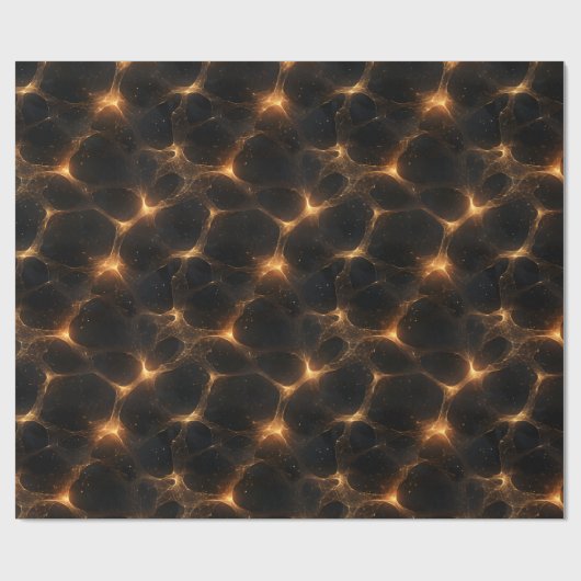 Gold on Black Abstract Geschenkpapier (Flach)
