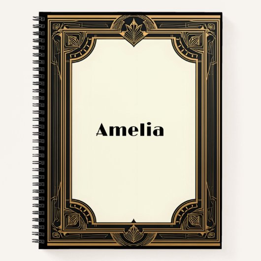 Gold on Black Classic Notizblock (Vorderseite)