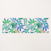 Gold on black tropical flowers and leaves pattern yogamatte (Rückseite (Horizontal))