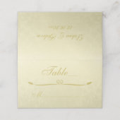 Gold on Gold Monogram Wedding Platzkarte (Außenseite Aufgefaltet)