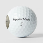 Gold On Silver Initial and Name Personalized Gift Golfball (Logo)