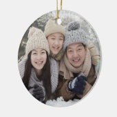 Gold One Foto Saison Grüße doppelt Seite Keramik Ornament (Links)