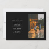 Gold Onyx Black Modern Foto WEDING Save The Date (Rückseite)