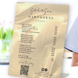 Gold Opal Preisliste Holographic Scan Pay QR Code Sockelschild