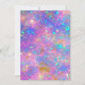 Gold Opal Stone 1 Foto Fett Minimalistische Hochze Einladung (Rückseite)