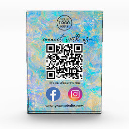 Gold Opal Verbindung mit QR Code Social Media Fotoblock