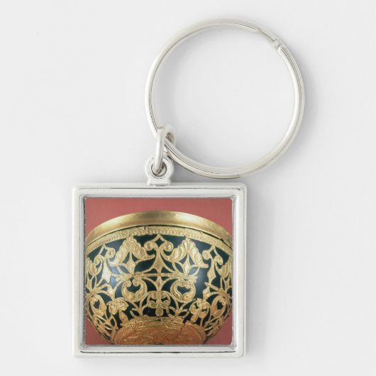 Gold openwork für eine lackierte Schüssel Schlüsselanhänger (Vorne)