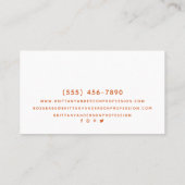 Gold Orange Amber Berufliche Visitenkarte (Rückseite)