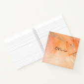 Gold Orange Aquarellfarbe Abstrakter Name Skript Notizblock (Innenseite)