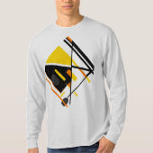 Gold Orange Black Abstrakt Art Diamant Design T-Shirt (Vorderseite)
