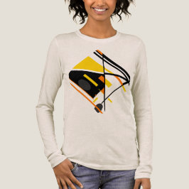 Gold Orange Black Abstrakt Art Diamant Design Tri-Blend Shirt