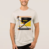 Gold Orange Black Contemporary Abstract Design Tri-Blend Shirt (Vorderseite)