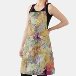 Gold Orange Fall Leaf Blätter auf Vintager Decoupa Schürze