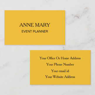Gold Orange Golden Black Colorful Event Planner Visitenkarte