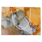 Gold Orange Gray Abstrakt Große Geschenktüte (Rückseite)