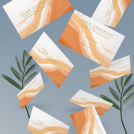 Gold Orange | Modernes Beruflich Visitenkarte