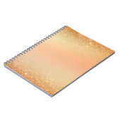 Gold & Orange Notebook with Sparkle Glam Aesthetic Notizblock (Linke Seite)