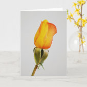 Gold Orange Rose Bud Art Note Card Karte (Gelbe Blume)