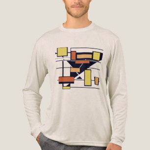 Gold Orange Rost Schwarz Geometrische Kunst in Box Tri-Blend Shirt