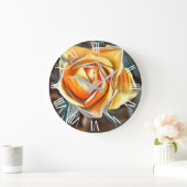 Gold Orange Trendy Einzigartige Rose Große Wanduhr (Zuhause)