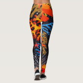 Gold Orange Tropical Summer Ocean Underwater Leggings (Rückseite)