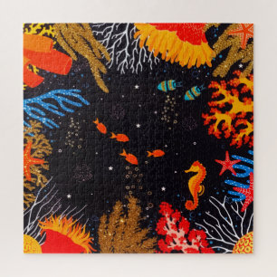 Gold Orange Tropical Summer Ocean Underwater Puzzle