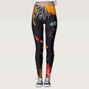 Gold Orange Tropical Summer Ocean Unterwasser Leggings