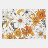 Gold Orange White Daisy Boho Wildblume Decoupage Geschenkpapier Set (Vorderseite 2)
