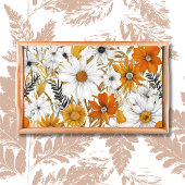Gold Orange White Daisy Boho Wildblume Decoupage Seidenpapier