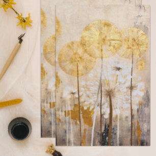 Gold Oriental Floral Modern Seidenpapier