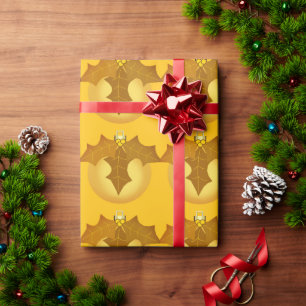 Gold-Ornament auf Gold Wrapping Paper Geschenkpapier