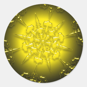 Gold-Ornament-Aufkleber Runder Aufkleber