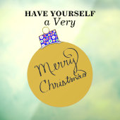 Gold Ornament Ball Frohe Weihnachten Fensteraufkleber (Blatt 3)