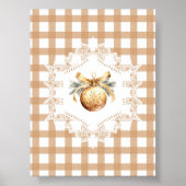 Gold Ornament Gingham Christmas Poster (Vorne)