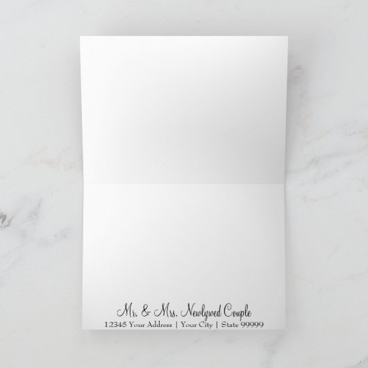 Gold Ornament Glitzer Striped Classic Vielen Dank Dankeskarte (Innenseite)