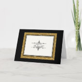 Gold Ornament Glitzer Striped Classic Vielen Dank Dankeskarte (Vorderseite)