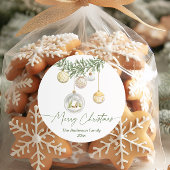 Gold Ornament Greenery Christmas Runder Aufkleber