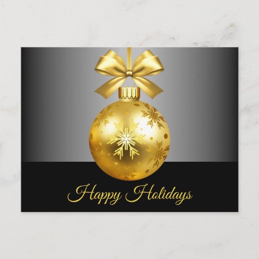 Gold Ornament Holiday Postkarte (Vorderseite)