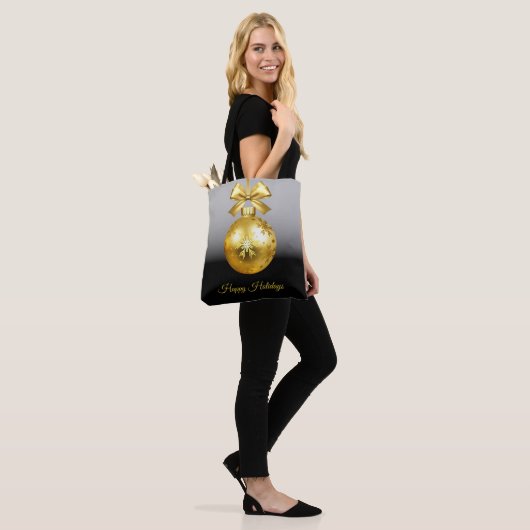 Gold Ornament Holiday Tote Bag Tasche (Am Model)