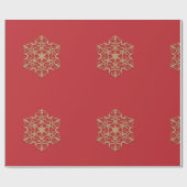 Gold Ornament on Red Geschenkpapier (Flach)