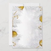 Gold Ornament Silver White Christmas Party Einladung (Rückseite)
